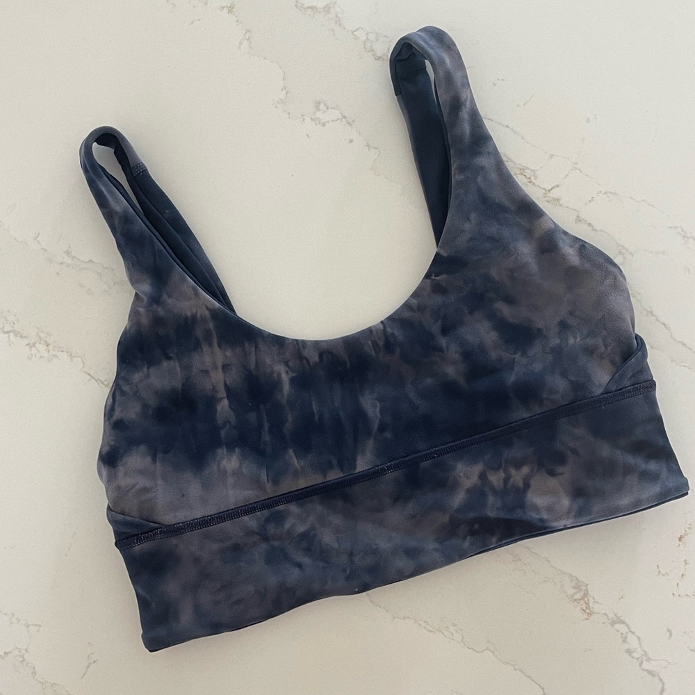 lululemon athletica Navy and Gray Tie-Dye Sports Bra
